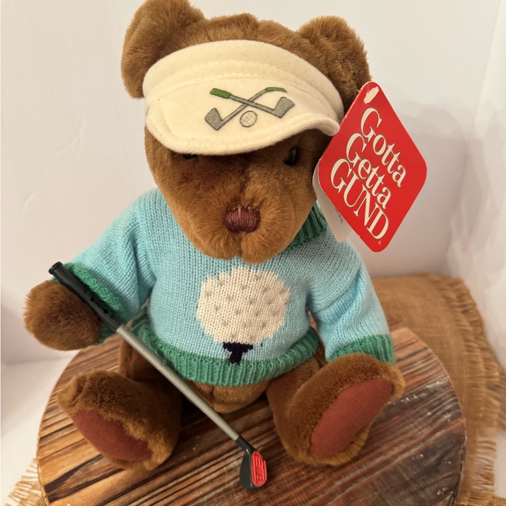 GUND plush Teddy Bear Golfer NWT new complete golf club golfing teddy - Picture 4 of 14